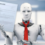 robot holding resume